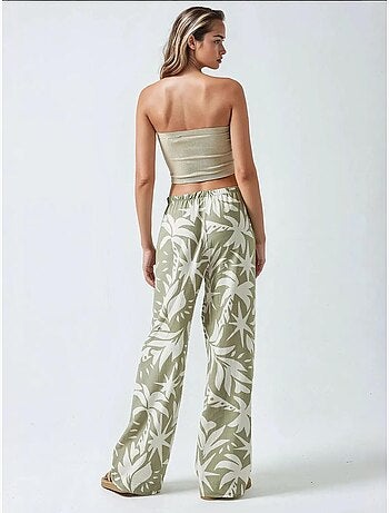 Calças de perna reta com estampado floral hiccup