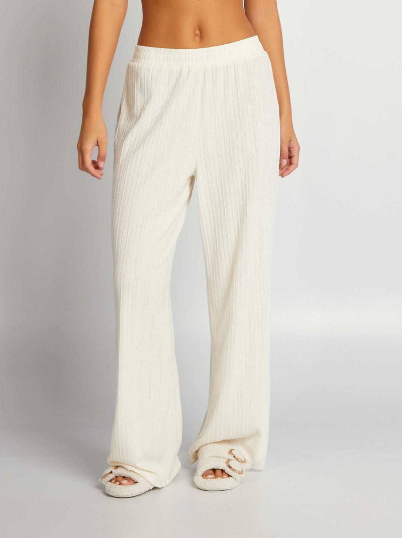 Calças de pijama à boca de sino BRANCO - Kiabi