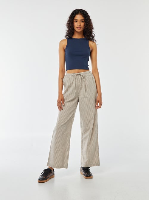 Calças de pijama às riscas - Kiabi