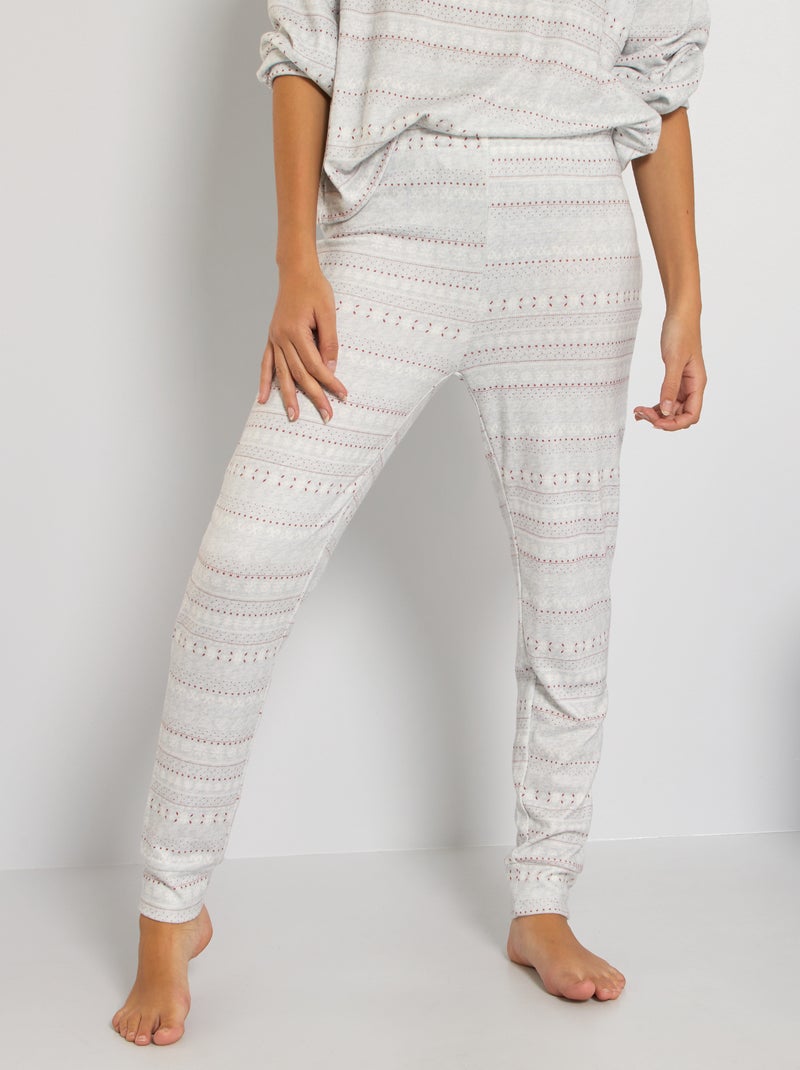 Calças de pijama com estampado jacquard CINZA - Kiabi