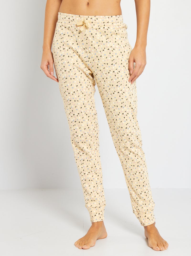 Calças de pijama com nervuras finas AMARELO - Kiabi