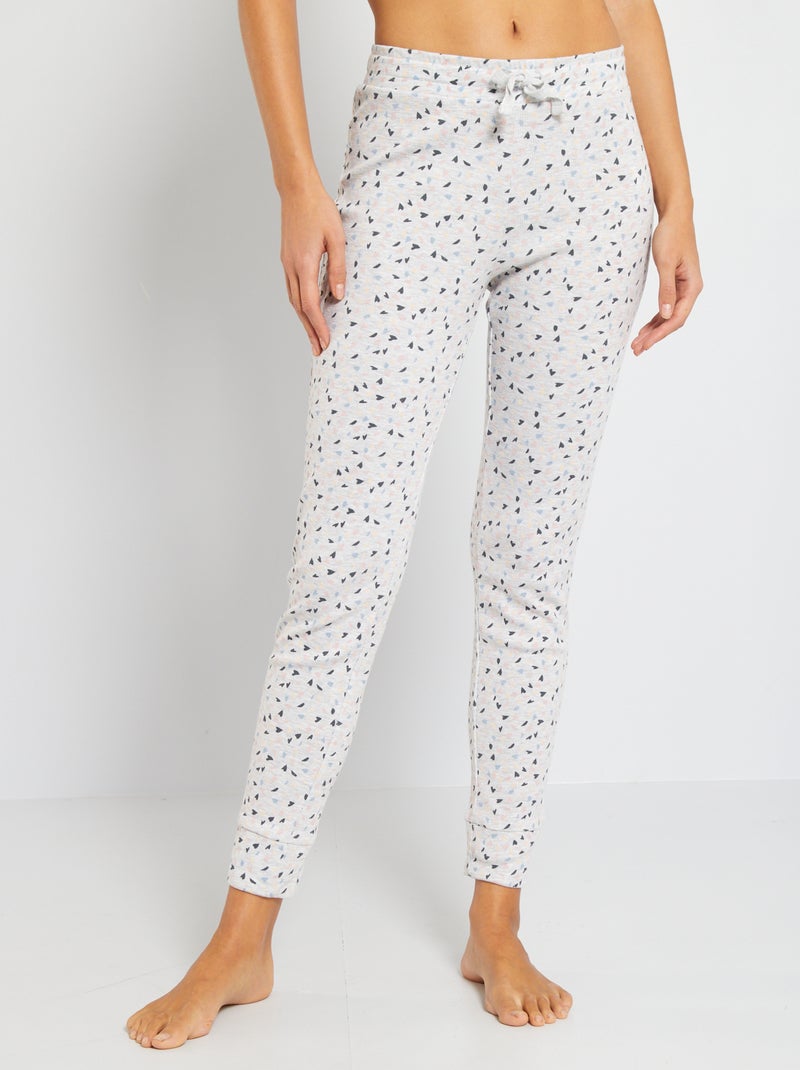 Calças de pijama com nervuras finas CINZA - Kiabi
