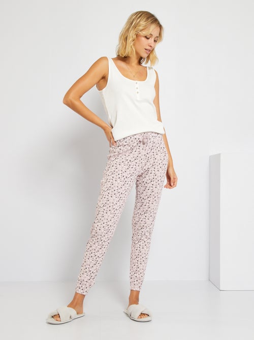 Calças de pijama com nervuras finas - Kiabi