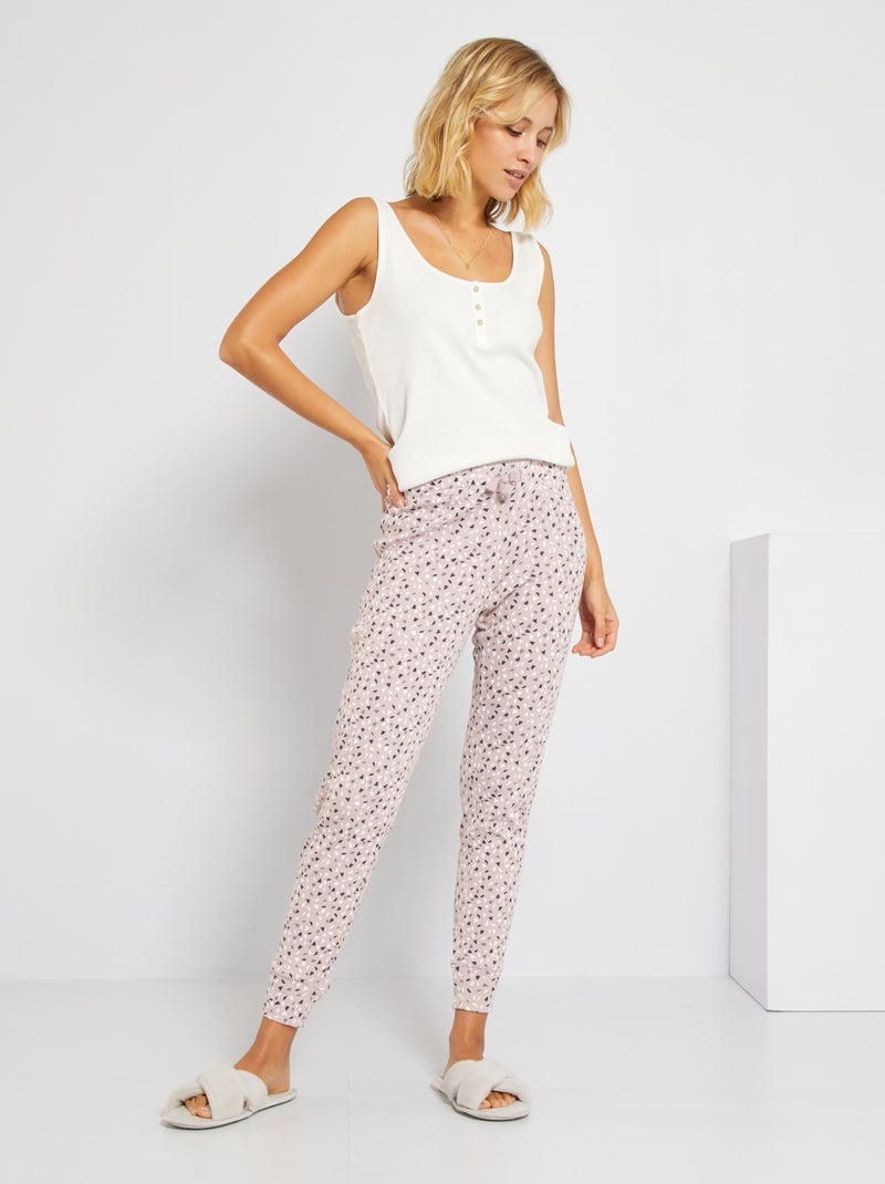 Calças de pijama com nervuras finas VIOLETA - Kiabi