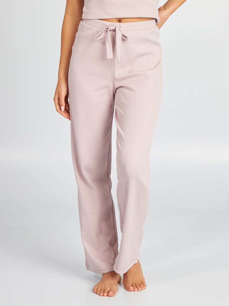 Calças de pijama com nervuras largas VIOLETA - Kiabi