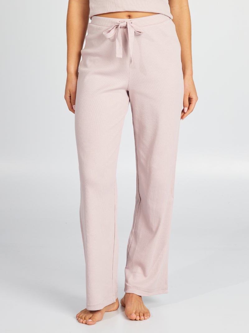 Calças de pijama com nervuras largas VIOLETA - Kiabi