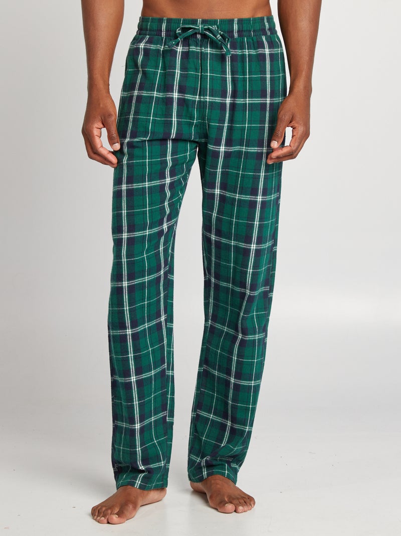 Calças de pijama de flanela VERDE - Kiabi