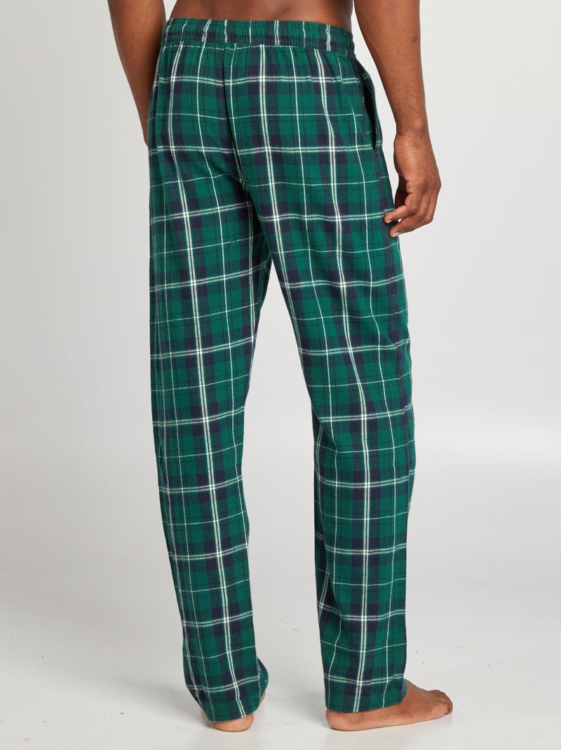 Calças de pijama de flanela VERDE - Kiabi