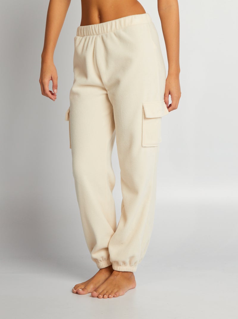 Calças de pijama de malha polar BEGE - Kiabi