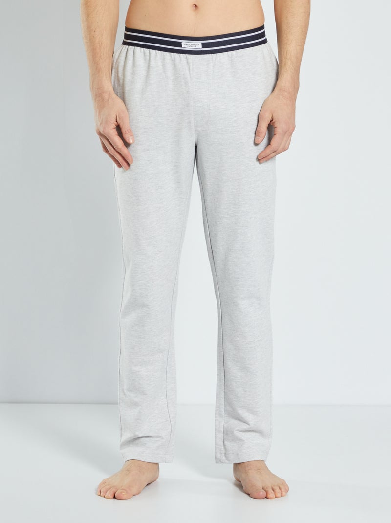 Calças de pijama em french terry Cinza Mesclado - Kiabi
