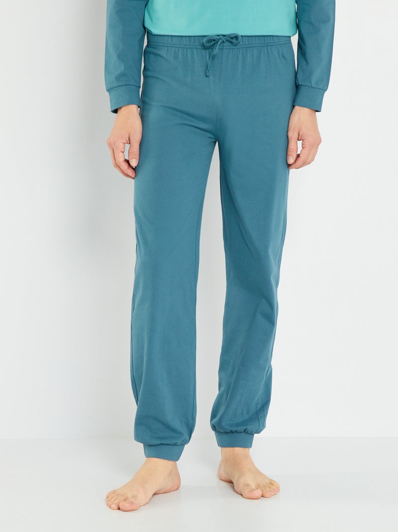 Calças de pijama em jersey Azul - Kiabi