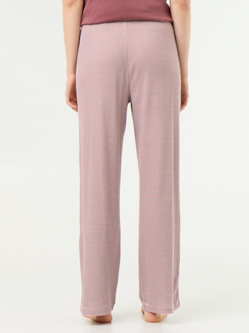 Calças de pijama em malha canelada - Kiabi Calças de pijama em malha canelada - Kiabi