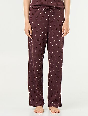 Calças de pijama em malha canelada