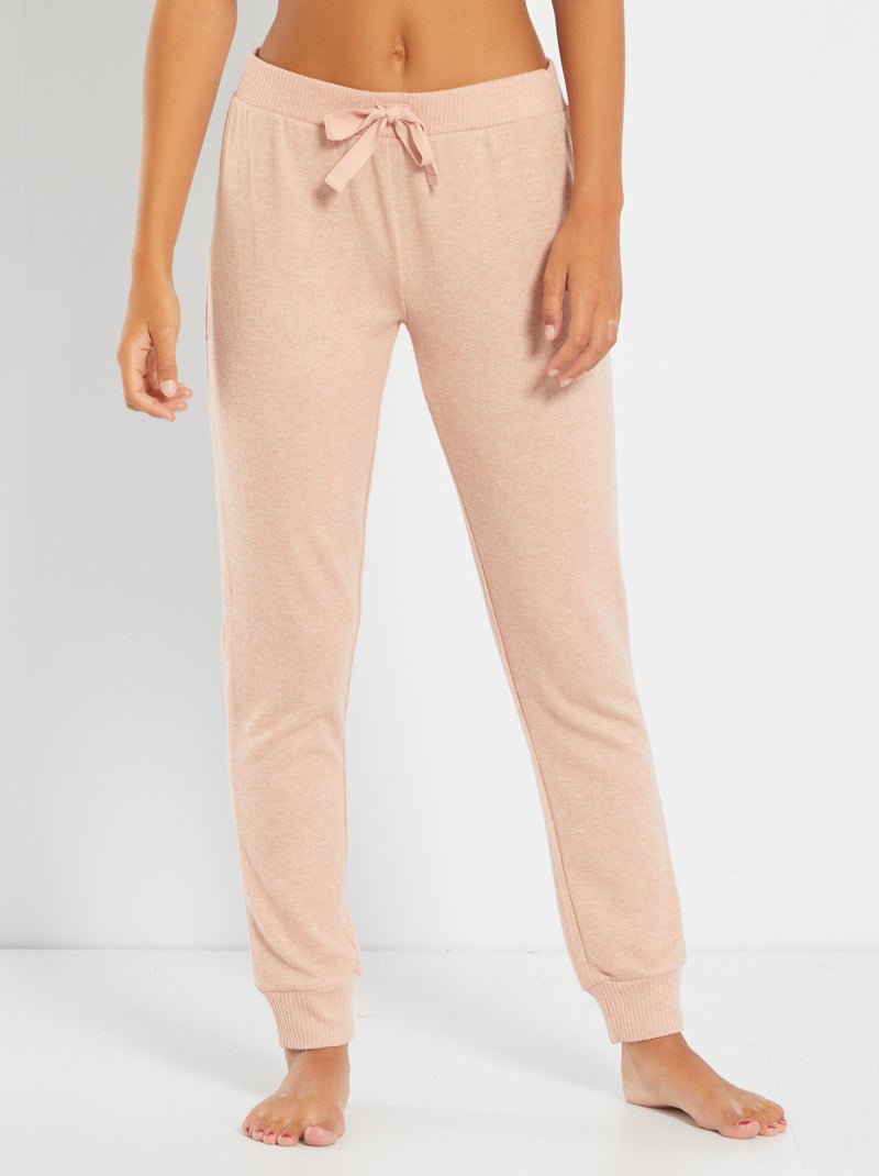 Calças de pijama em malha matizada suave ROSA - Kiabi