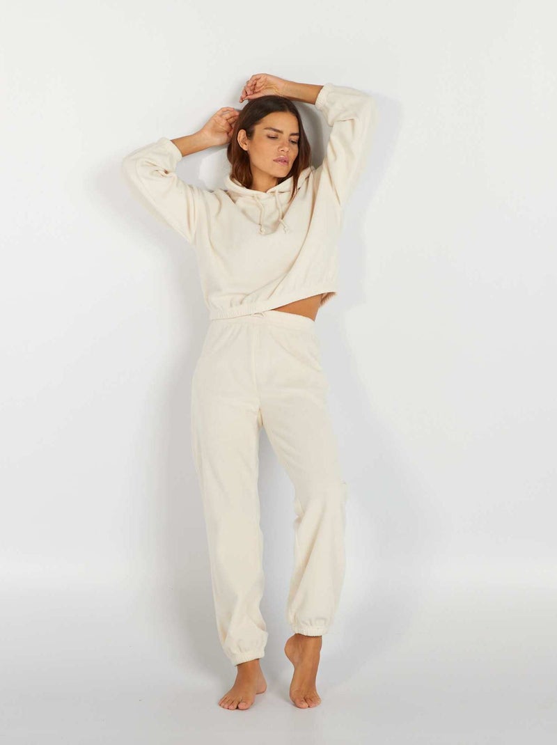 Calças de pijama em malha polar BRANCO - Kiabi
