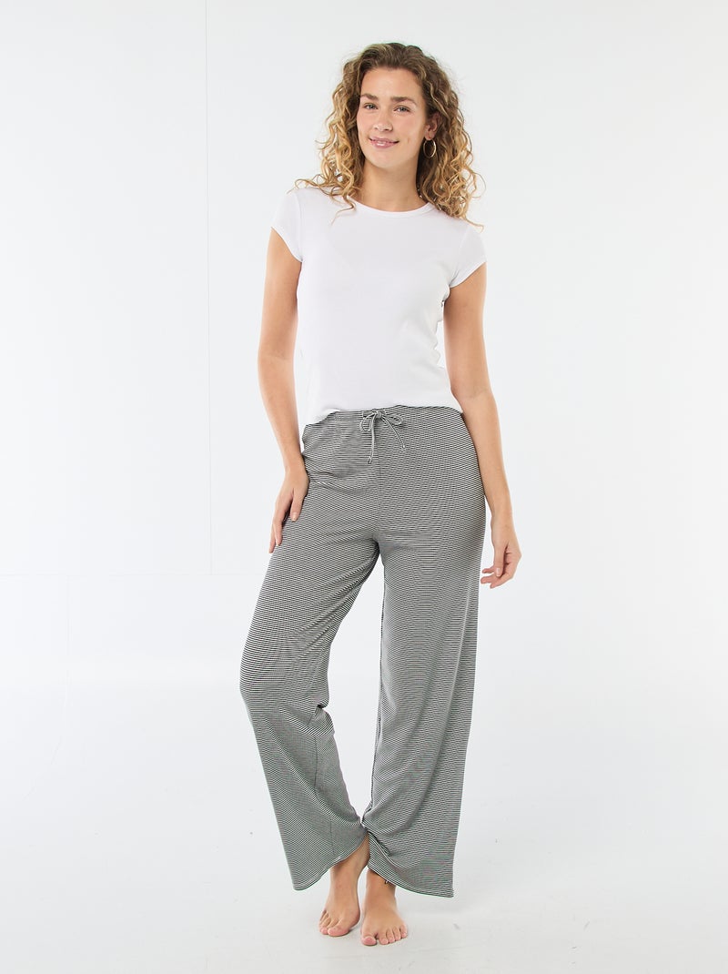 Calças de pijama em malha stretch Azul - Kiabi