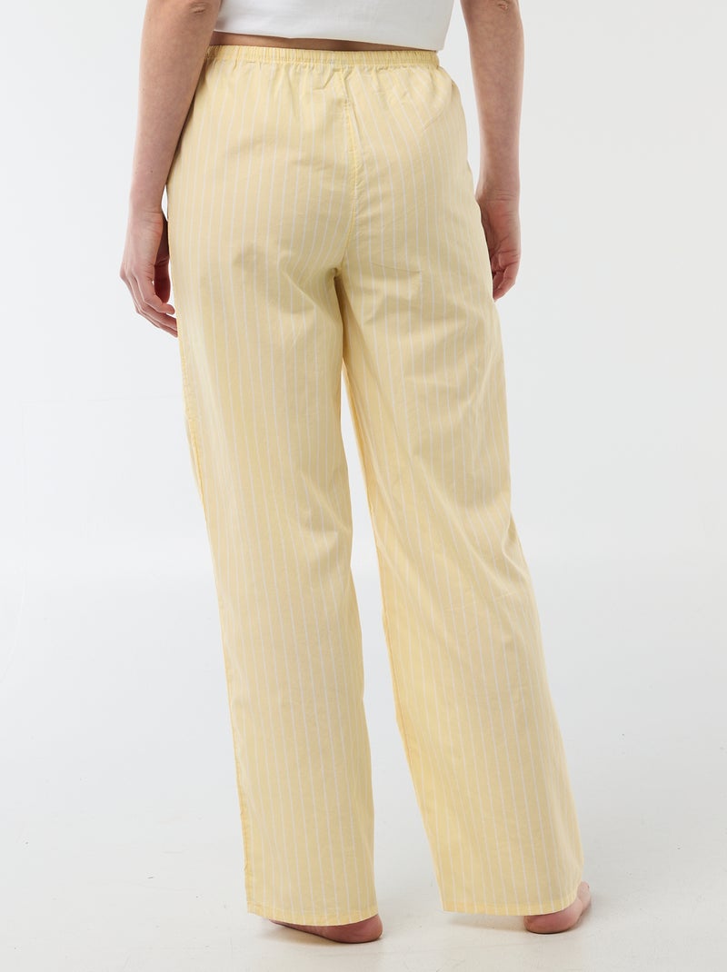 Calças de pijama em popelina Amarelo - Kiabi