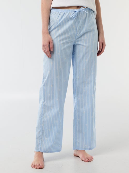 Calças de pijama em popelina - Kiabi