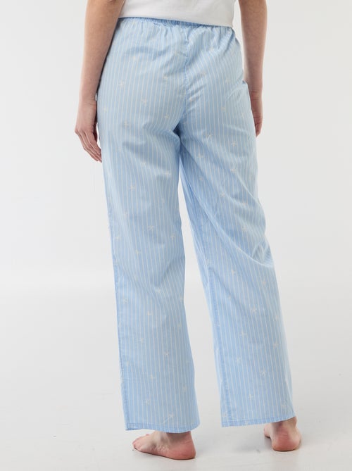 Calças de pijama em popelina - Kiabi