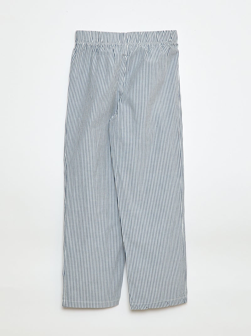 Calças de pijama em popelina Azul - Kiabi