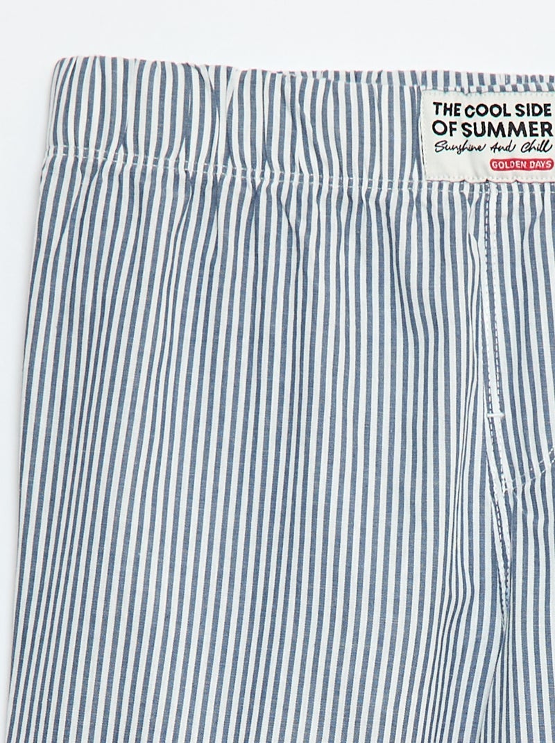 Calças de pijama em popelina Azul - Kiabi