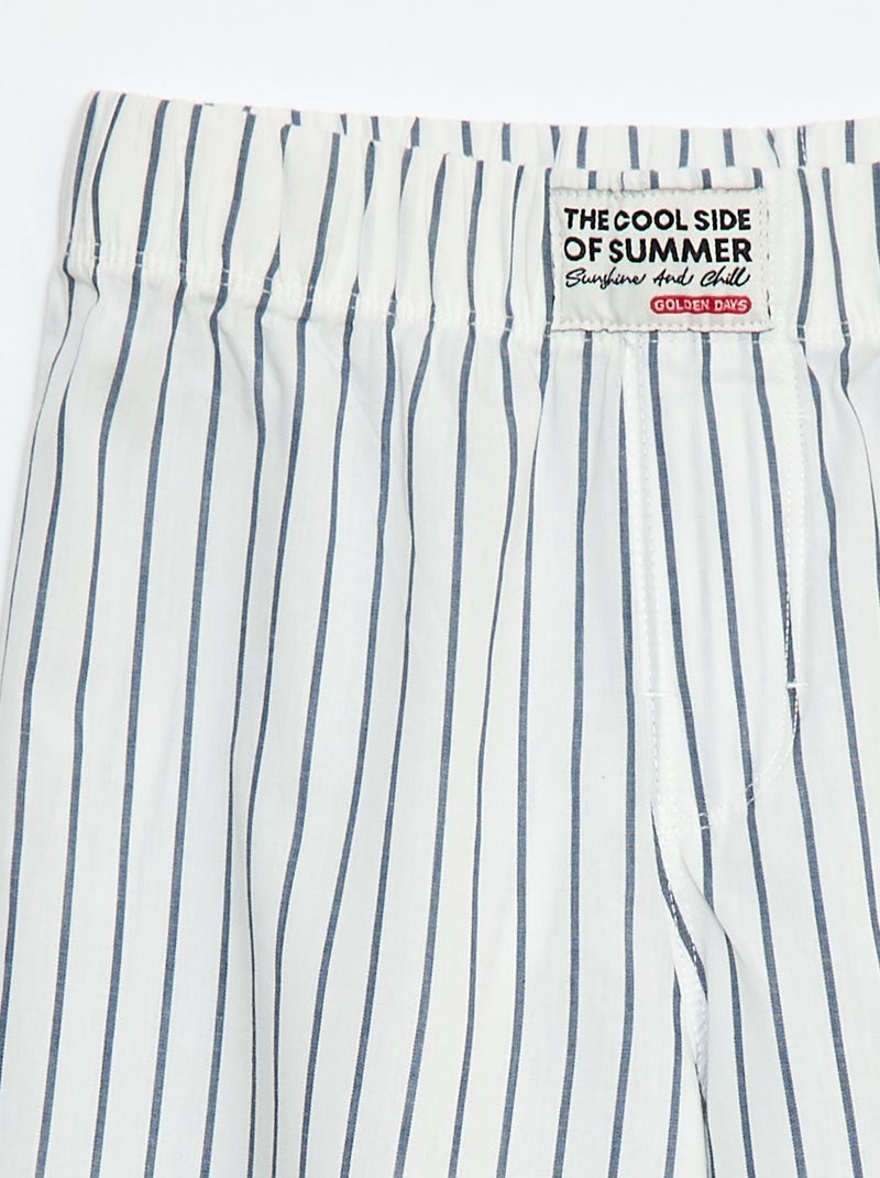Calças de pijama em popelina Branco - Kiabi