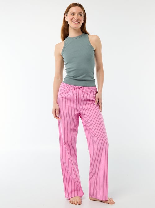 Calças de pijama em popelina - Kiabi