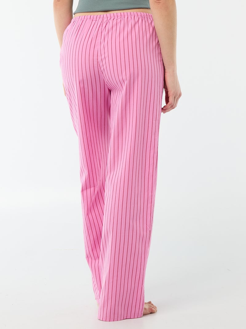 Calças de pijama em popelina Rosa - Kiabi