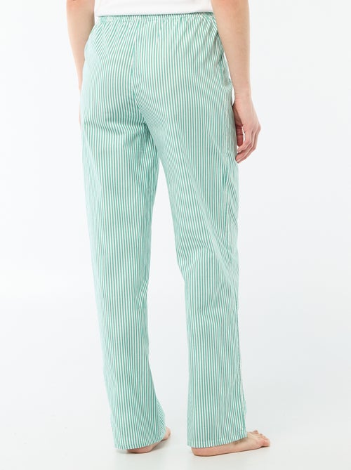 Calças de pijama em popelina - Kiabi