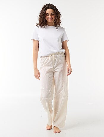 Calças de pijama estampadas de algodão