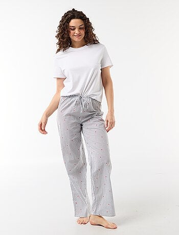 Calças de pijama estampadas de algodão