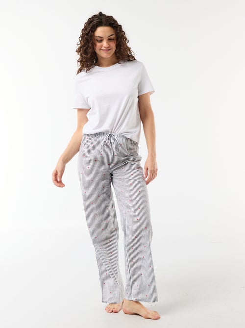 Calças de pijama estampadas de algodão - Kiabi