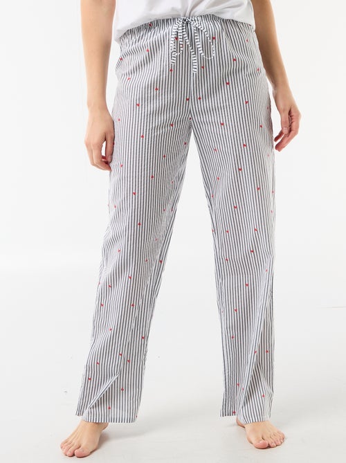 Calças de pijama estampadas de algodão - Kiabi