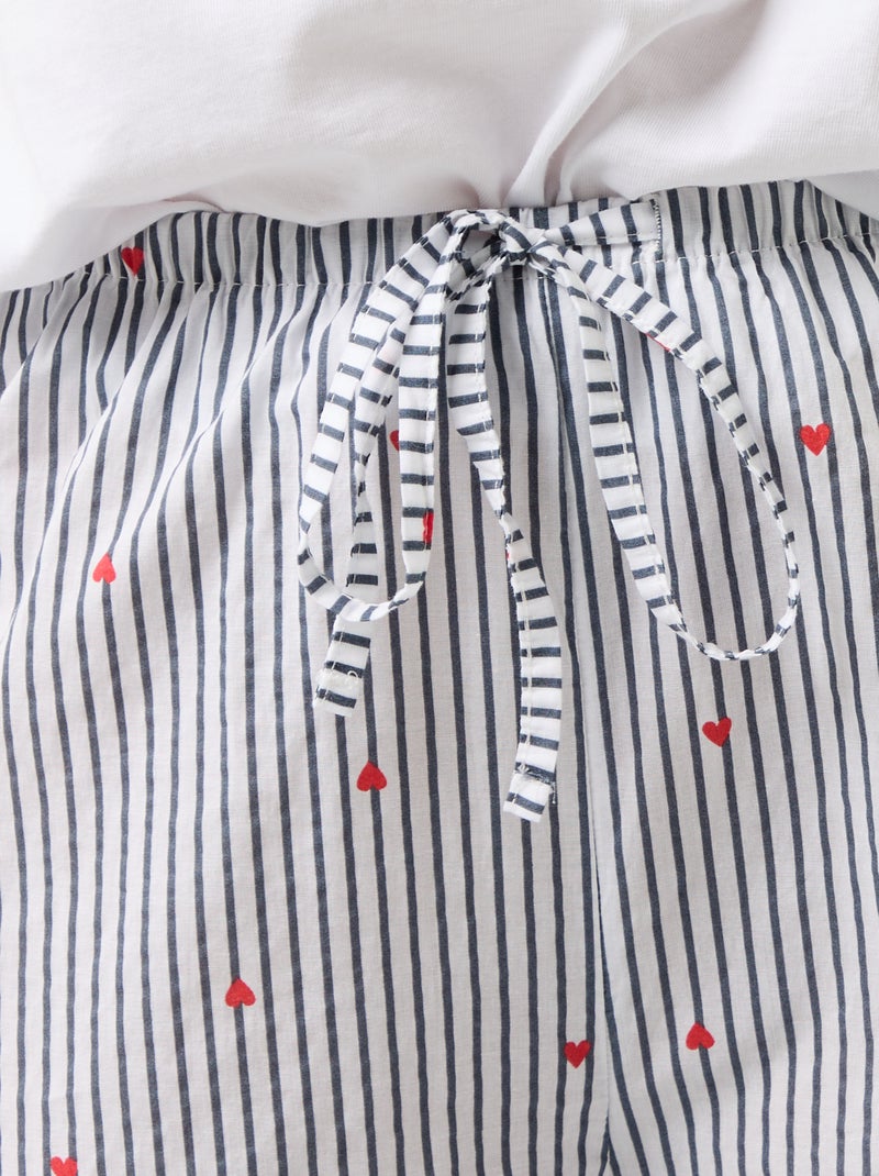 Calças de pijama estampadas de algodão Azul - Kiabi