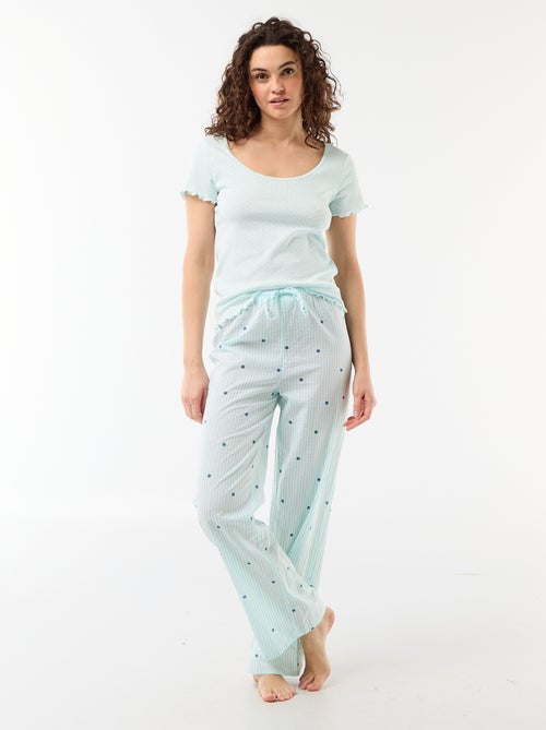 Calças de pijama estampadas de algodão - Kiabi