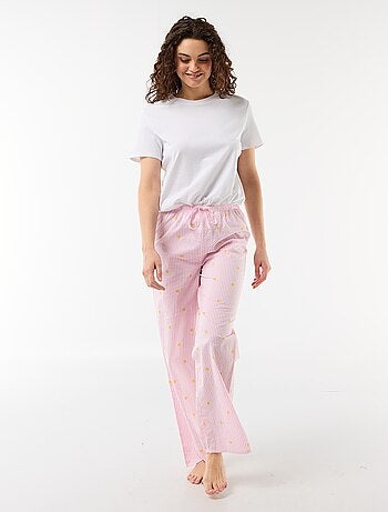 Calças de pijama estampadas de algodão