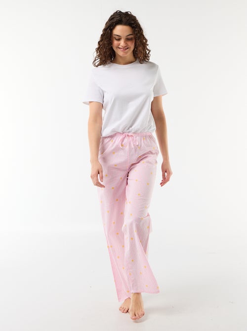 Calças de pijama estampadas de algodão - Kiabi