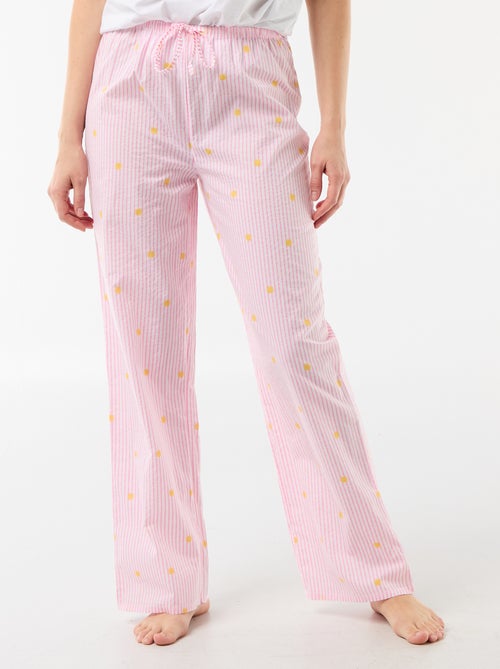 Calças de pijama estampadas de algodão - Kiabi