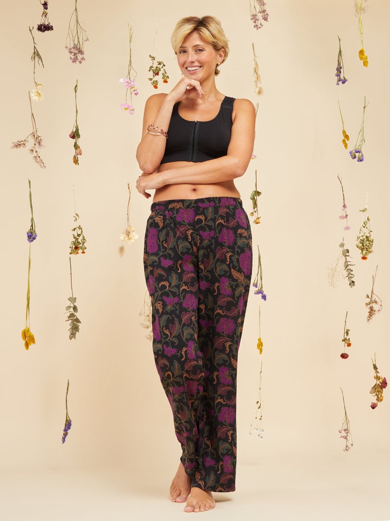 Calças de pijama florais PRETO - Kiabi