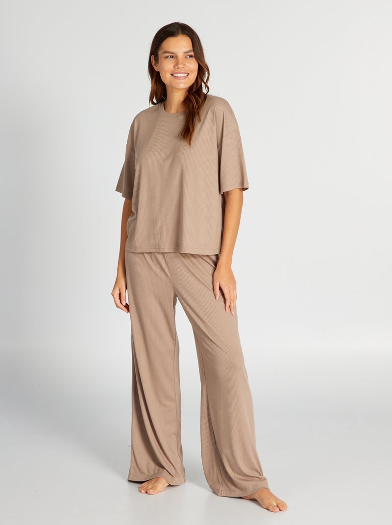 Calças de pijama fluidas BEGE - Kiabi