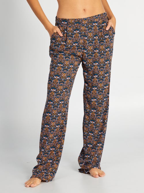 Calças de pijama fluidas estampadas - Kiabi