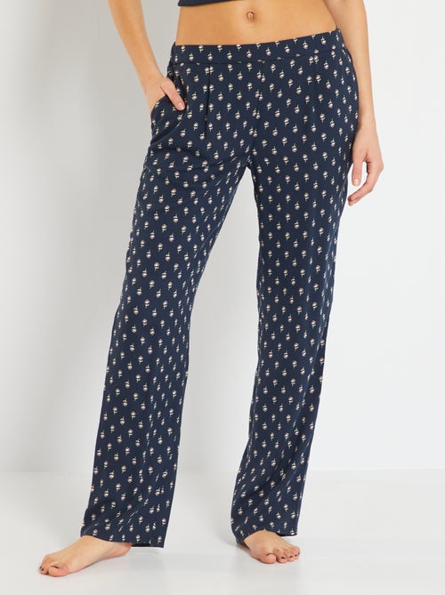 Calças de pijama fluidas estampadas - Kiabi