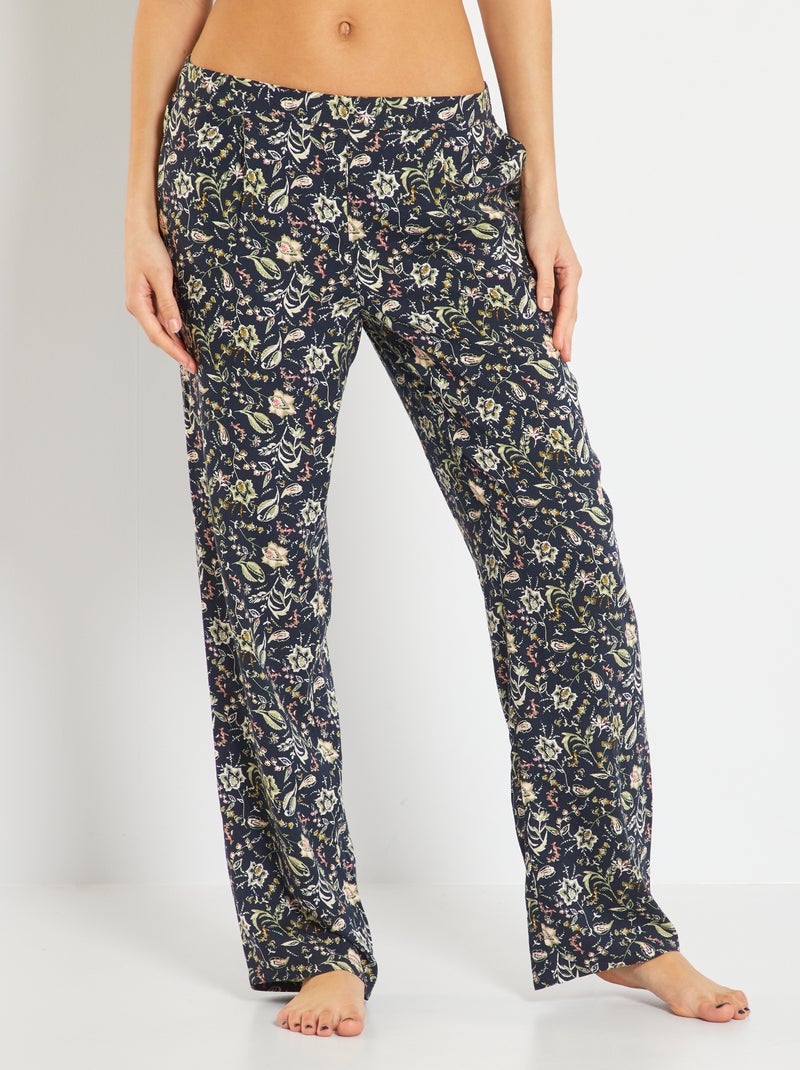 Calças de pijama fluidas estampadas AZUL - Kiabi