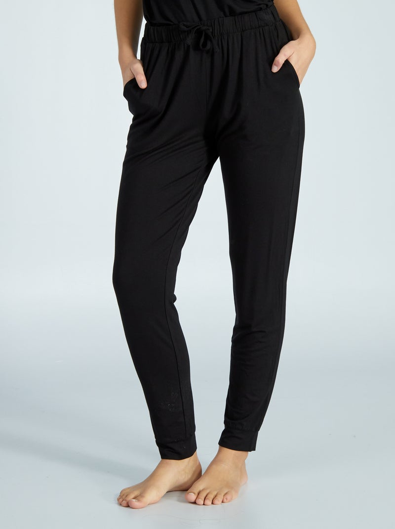 Calças de pijama fluidas Preto - Kiabi