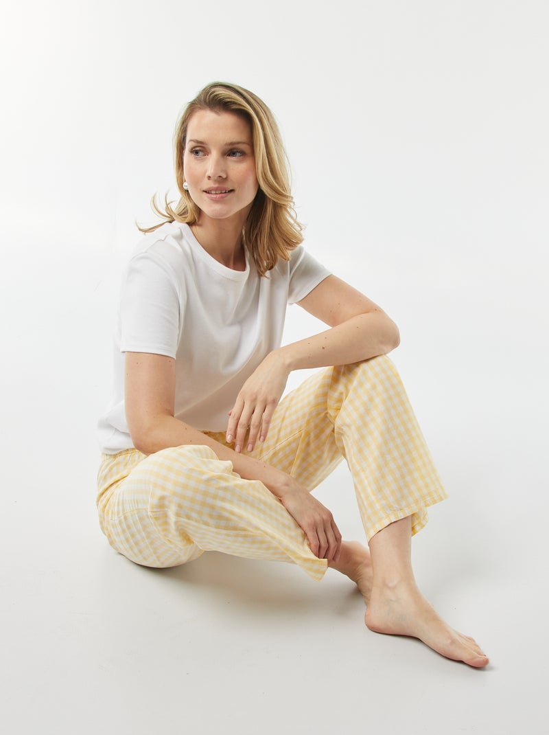 Calças de pijama largas AMARELO - Kiabi