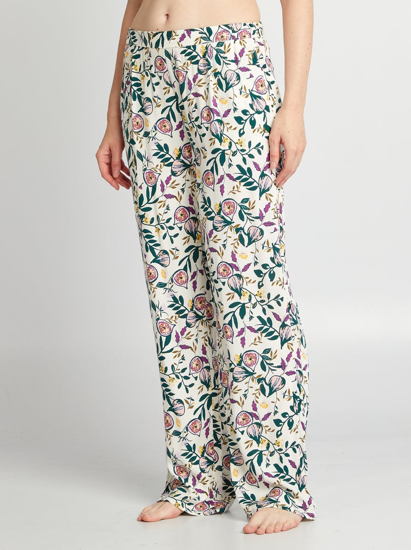 Calças de pijama largas estampadas BRANCO - Kiabi