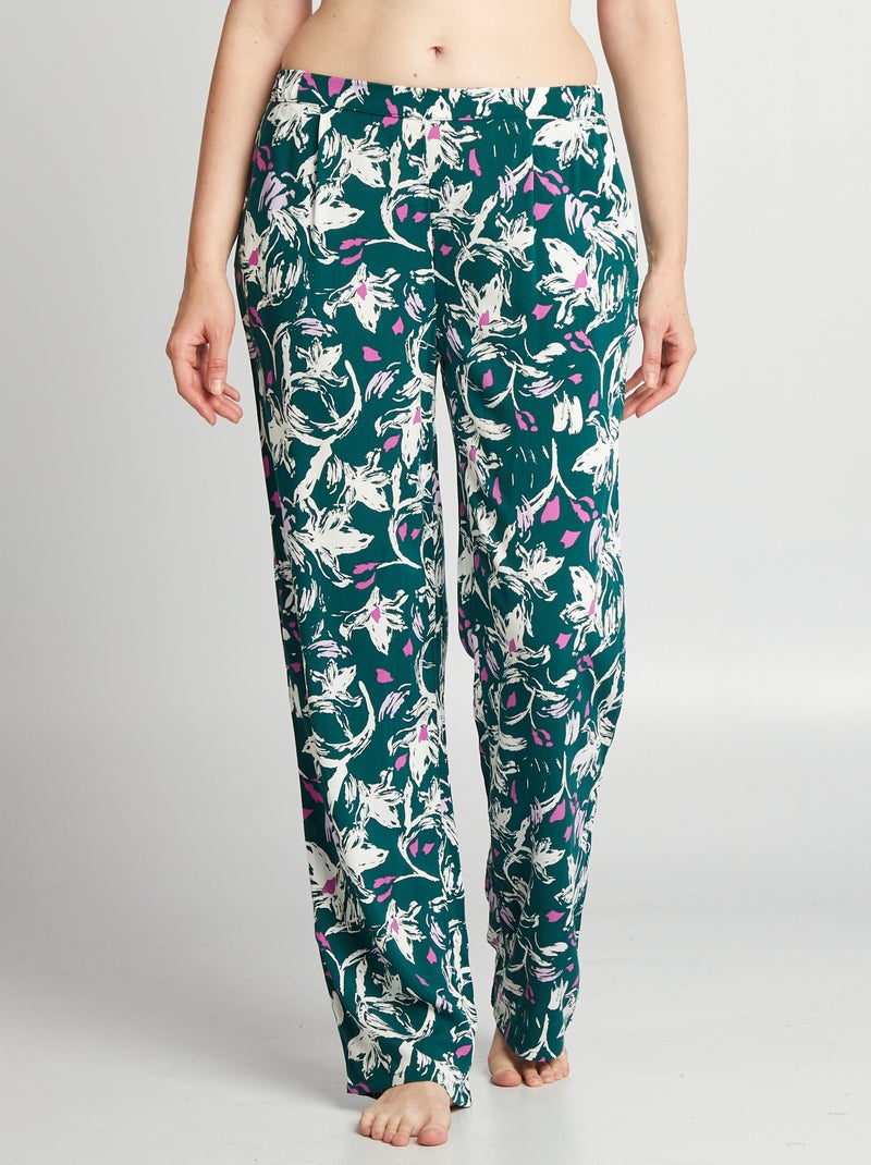 Calças de pijama largas estampadas VERDE - Kiabi