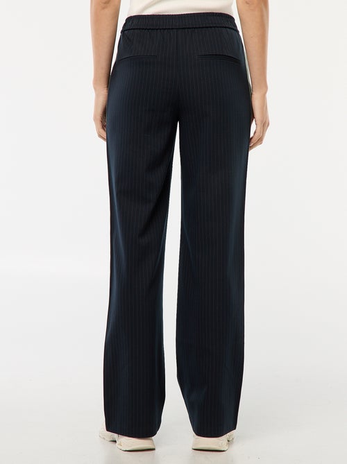 Calças de pinças com faixas laterais - Kiabi