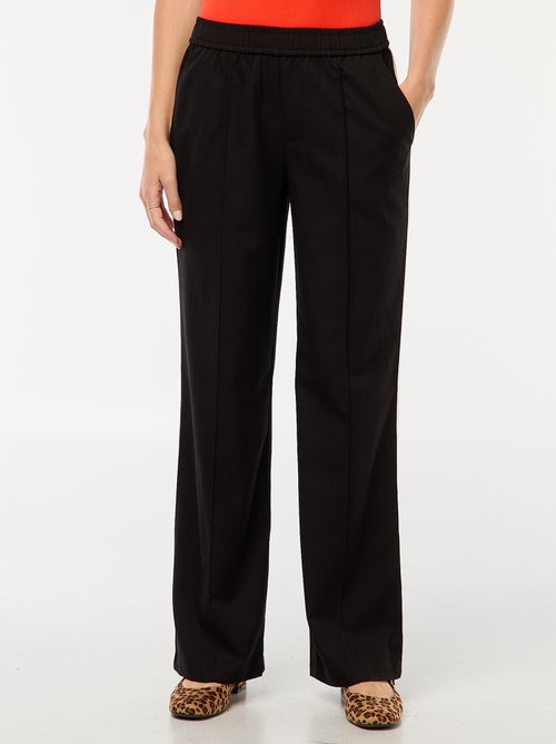 Calças de pinças com faixas laterais - Kiabi