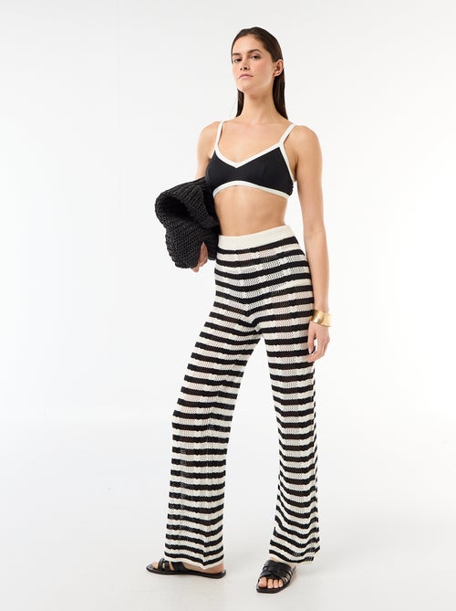 Calças de praia em malha de croché - Kiabi